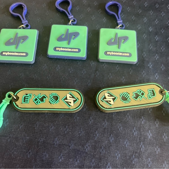 Dude Perfect MyBooster.com Keychain Bag Clip Vinyl Fundraiser Logo Lot Of 5 - Picture 8 of 10